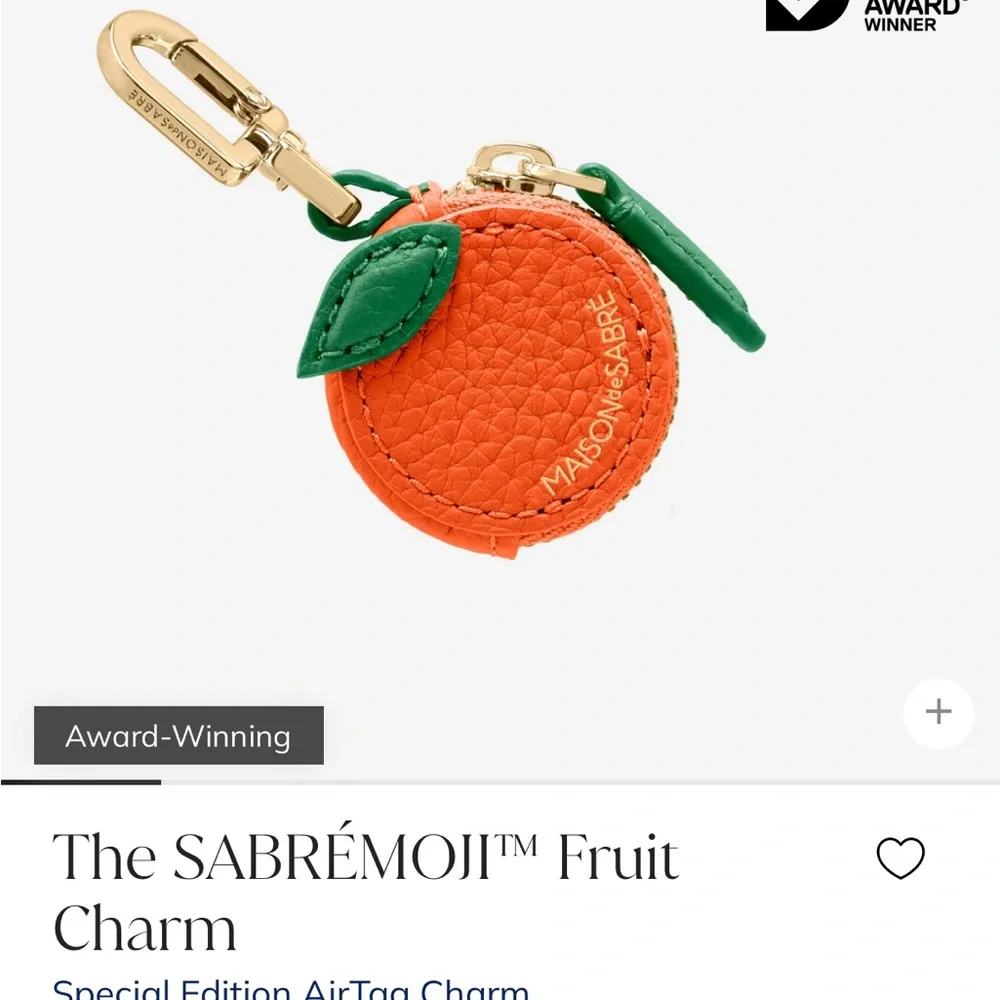 Maison De Sabre SABRÉMOJI™ Fruit Charm Orange Air Tag Holder 🍊 - Picture 2 of 5
